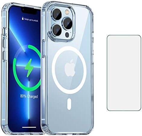 Elisorli компатибилен со iPhone 12 Pro Max 6.7 Chrystal Clear Magnetic Cell додатоци одговара на Magsafe ShockProf ShockProof