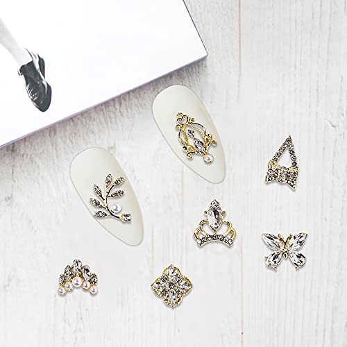 Elin Nail Art Rhinestones, 24 парчиња Пеперутка за нокти за нокти 3D нокти кристални ригистони за дизајн на уметност за нокти