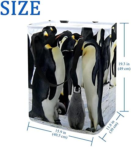 Пингвини и корпа за перење за перење, голема крпа, организаторска торбичка торба, преклопена алишта за перење со рачки
