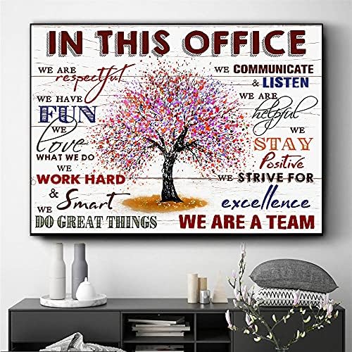 Мотивациски цитати wallидна уметност цветно дрво инспиративен wallиден декор за канцелариски цитати знаци wallид декор - во оваа канцеларија треба - за канцелариска wallи?