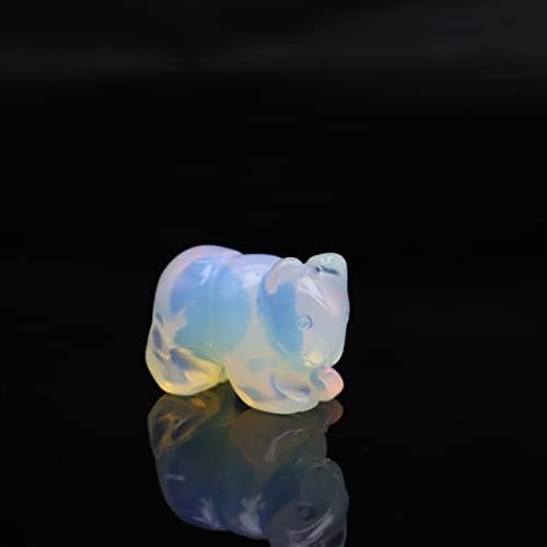 Вемеки Gemmstone мечка фигурини мешаат 6 парчиња, кристална мечка резба природен камен, лековита кристална рака врежана реики занаети мешани