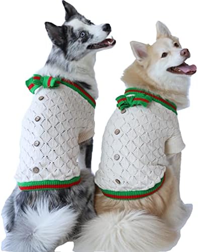 Plemonet миленичиња кучиња облека џемпер фустан со трикотажа за плетенка, меко задебелување топло кучиња кучиња кошула зимски празник