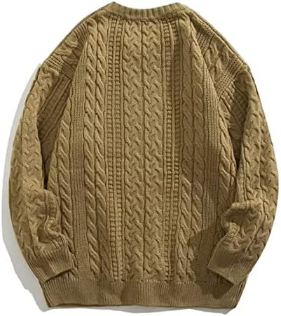 Добри зимски палта за мажи мажи и жени мода обичен ретро печатен пулвер екипаж на вратот џемпер џемпер машка волна палто