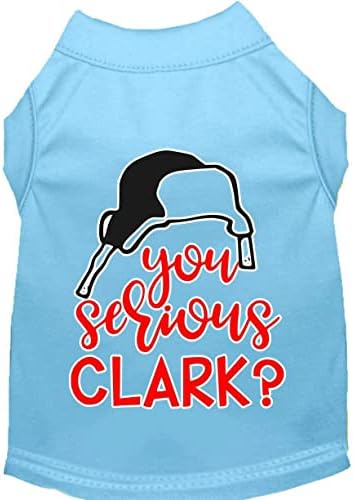 Ти сериозен Кларк? Screen Print Dog Shirt Blue Sm