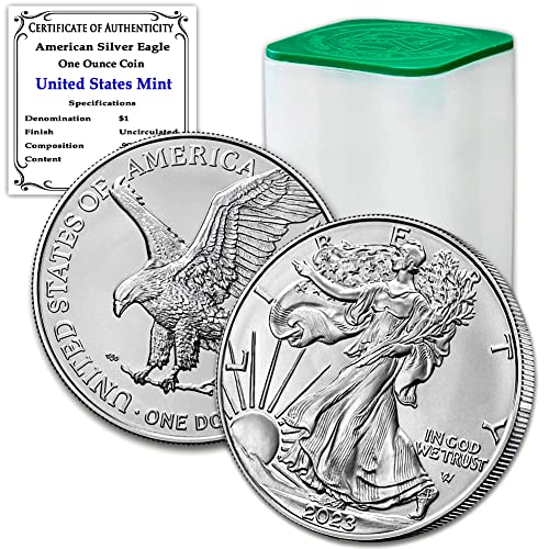 2023 Многу 1 мл Американски Орел Сребрени Шипки Монети Брилијантни Нециркулирани Во Оригиналната Цевка На Соединетите држави И Сертификати