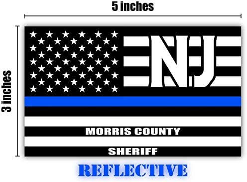 Рефлектирачки Морис Каунти Њу Џерси ЊУ ЏЕРСИ Тенка Сина Линија Скришум Стара Слава Сад Знаме | Чест Полициски Службеници Шерифи | Округот Држава