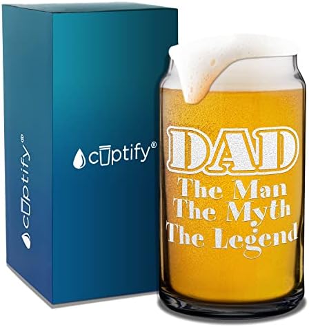 ТАТО Човекот Митот Легендата Врежана 16 мл Пиво Може Стакло Нов Татко Роденден Подарок Идеја За Денот На Татковците, Татковци, Мажи,