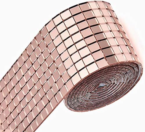 2400 парчиња самолепливи мини розови златни плоштади декоративни занаети DIY додатоци огледала мозаични плочки 5мм од 5 мм