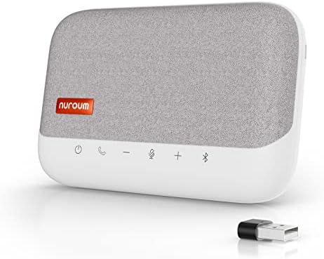 Нурум A15 Bluetooth конференциски звучник и микрофон, подобрена 360 ° гласовно подигнување и откажување на бучава Компјутерски звучник со 4