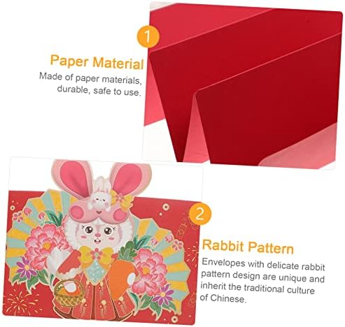 Didiseaon 4 парчиња Година На Зајакот Преклопни Црвени Пакети Црвен Подарок Јапанди Декор Торба За Подароци Пролетен Фестивал Пликови Кинески