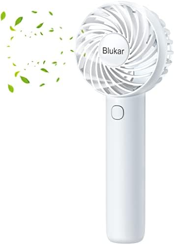 Blukar Mini рачен вентилатор, преносни вентилатори за полнење USB со одвојлива база и 3 брзини- моќен дизајн на ветер за електрична енергија,