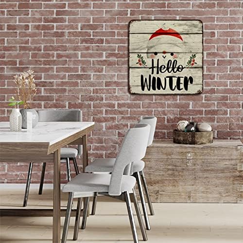 Гроздобер метален знак плакета здраво зимска сезона снежен човек лице Божиќна метална постер ретро соба знак за домашна куќа внатрешен двор