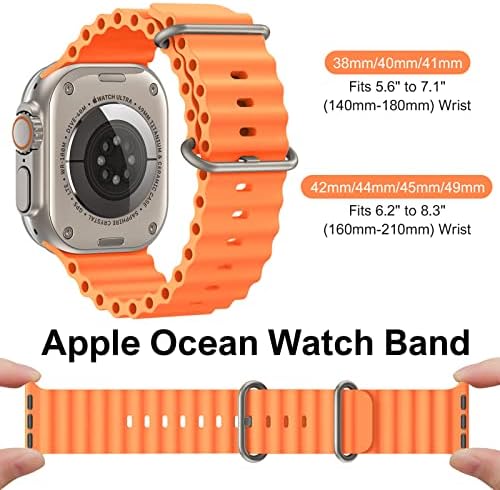 4 Пакет Океански Спортски Бенд Компатибилен Со Apple Watch Ultra Band 49mm 45mm 44mm 42mm 41mm 40mm 38mm За Мажи Жени, Прилагодување Меки