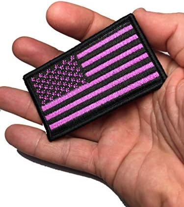 3,5 x 2 инчи црно и розово САД направивме американско патриотско знаме Трајно Униформско лепенка во САД морал