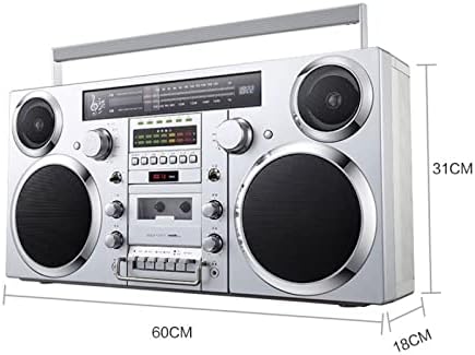 Bluetooth 5.0 Retro Radio, Cassette Boombox, Home Tape CD плеер, со радио AM/FM, SD слотови, Aux IN, приклучок за слушалки, претворете ги