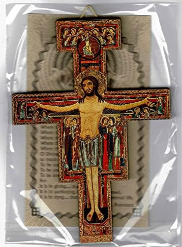 6 Крст распнат во Сан Дамиано со картичката за молитви Свети Францис од Асиси
