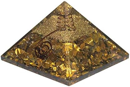 Намо-3 Тигар Окото Гемстон Оргон Пирамида со кристална точка за привлекување позитивни енергии EMF заштита Аура чистење и подобрување