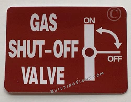 Два знак за налепница „Вентил за исклучување на гасот“