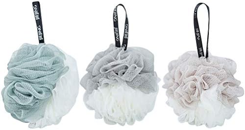 Cabilock Fashion 3pcs капење текови туш сунѓери меки топчиња за бања мрежи мрежи преостанати чистачи цвеќиња за бања за возрасни