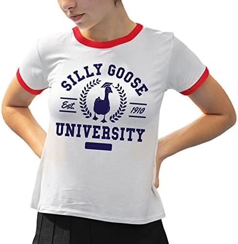 Глупава гуска универзитетска рингер маица унисекс