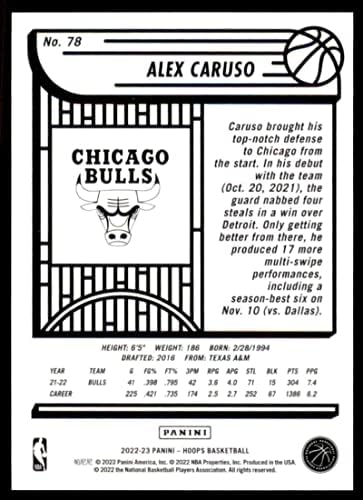 2022-23 Panini NBA Hoops 78 Alex Caruso NM-MT Chicago Bulls Butherball Trading Card NBA