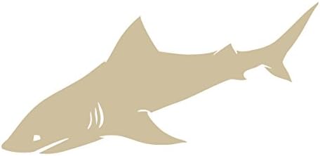 Применлива ајкула со детални странични странични перки и силуета на жабри - винил декларација за употреба на отворено на автомобили,