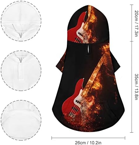 Епска рок бас гитара на оган кучиња дуксери кутре џемпер миленичиња зимска облека 3Д печатење мачка со качулка со палто
