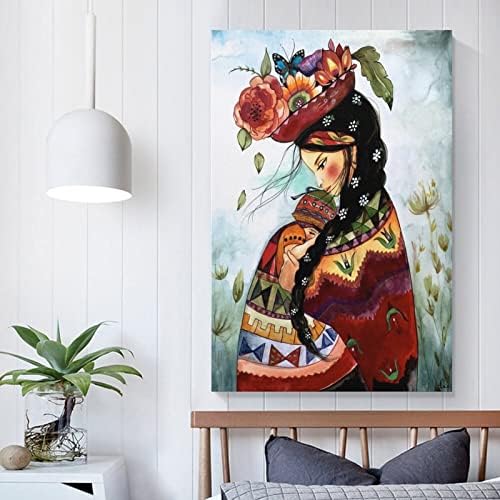 Инспирирана перуанска мајка Инспиративен цртеж за цртање уметнички постер wallидни уметнички слики платно wallид декор дома украс