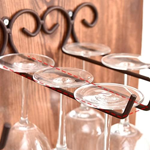 AloncegJBJ држач за вино Пристигнување метал wallид монтиран стаклен стаклен решетка за чаша чам