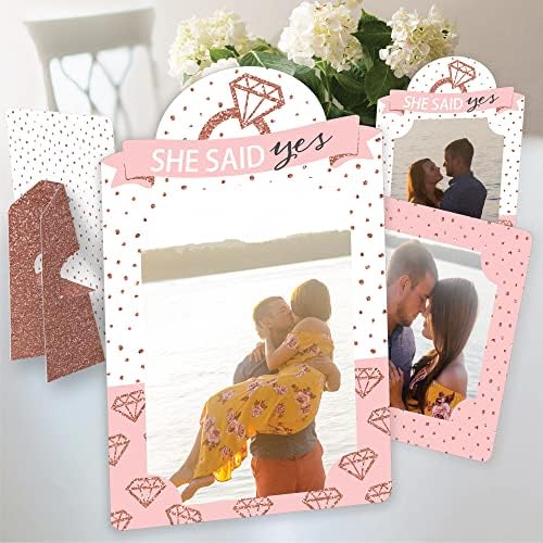 Голема точка на среќата на невестата - розово злато невестинска туш или забава за екранот 4x6 приказ на слика - хартиени фото рамки - сет