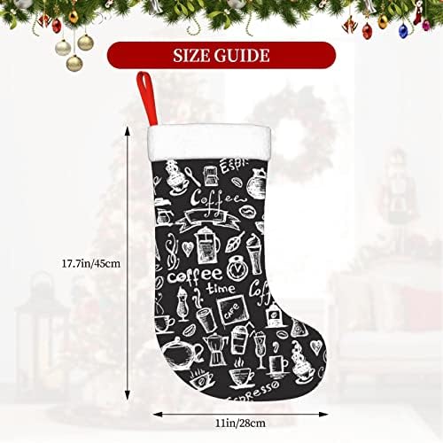 Алатки за кафе за кафе Кристама чорапи Божиќни украси на дрво Божиќни чорапи за Божиќни празнични забави подароци 18-инчи