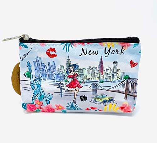 Девојки &засилувач; Жените Мода Симпатична Њујорк Сувенир Патент Торбичка Патување Козметичка Торба Шминка Чанта