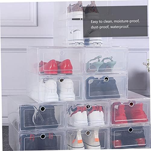 Cabilock 6pcs кутија за чевли за чевли за чевли, фиока за чевли, чиста кутија за приказ, склопувачки чевли организатор пластична решетка