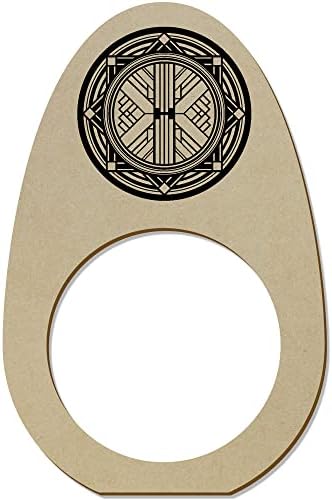 5 x 'моделирани уметнички деко круг' дрвени прстени/држачи на салфета
