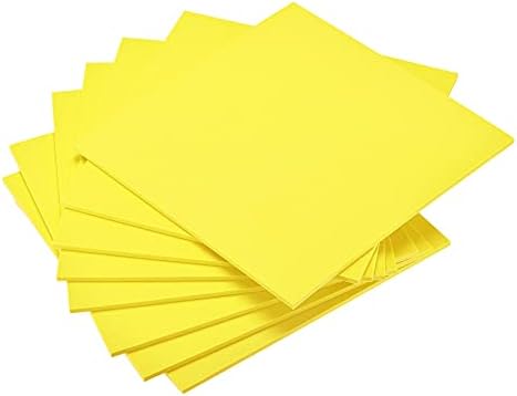 uxcell жолти листови со пена Ева 10 x 10 инчи 5мм дебелина за занаети DIY проекти, 8 компјутери
