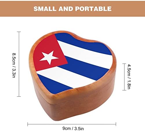 Знаме на музичката кутија со знаме на Куба Вуд Антички врежани музички кутии подароци за роденден Божиќ Денот на благодарноста