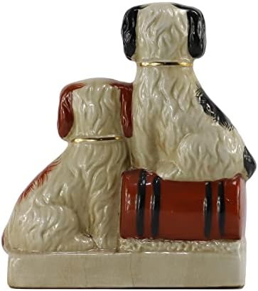 Фигурини со рачно насликани порцелански кучиња кои седат на тапанот, колекционерските кучиња керамички кучиња за декорација на