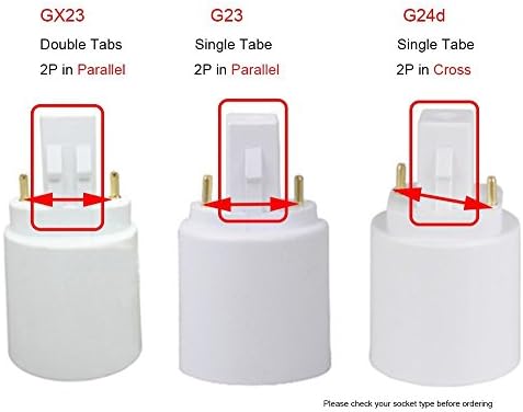 2PCS E-SIMPO PIN-BASE G23 до E26/E27 адаптер за основен ламба, адаптер за ламби за ламби 2P G23 CFL до LED E26 Адаптер за приклучок