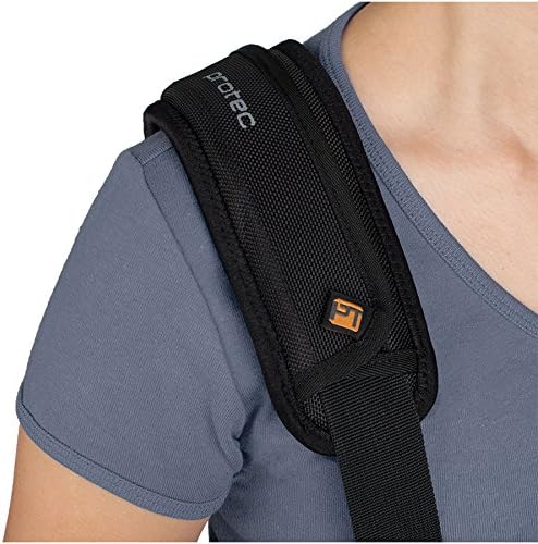 Pro Tec Deluxe Neoprene Не-лизгање на рамената на рамото, вклопува ленти ширина до 2 инчи, црна, една големина