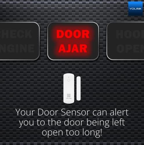 Сензор за паметна врата и прозорец на Yolink Lora: До 1/4 милји опсег на отворен воздух, потсетници за лево отворено врата, до 5 години