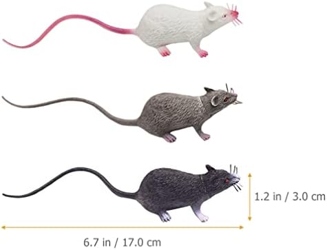 Зеродеко 6 парчиња лажни стаорци модел на глушец играчки, пластични глувци реалистични глувци смешни шега работи за Ноќта на вештерките