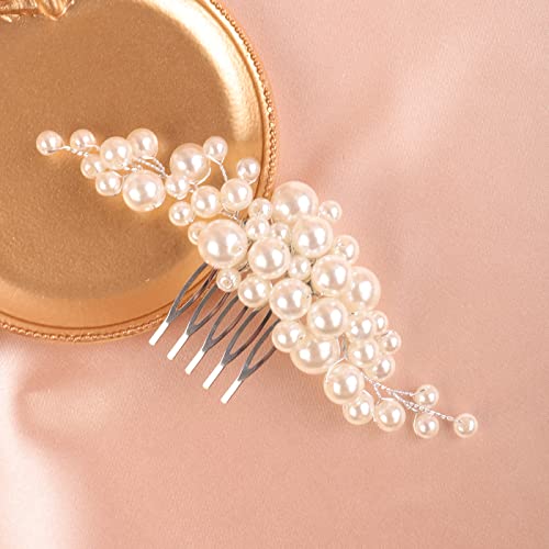 Cercisbeauty Peerl Comber за венчавки жени невестински бохо сребрена коса парче специјална пригода од странична коса