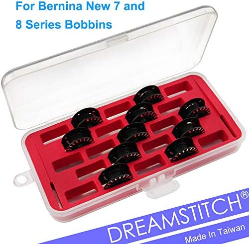Случај за бобин со DreamStitch за Bernina New 7 и 8 серија џамбо бобин шиење бобин за складирање и заштедувач има 23 организатор на бобинки - црвена боја
