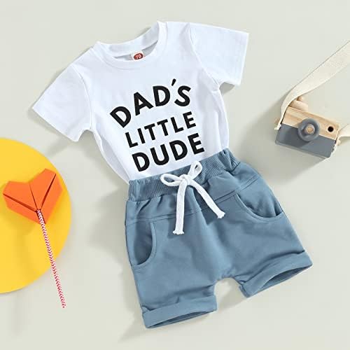 Летно момче за новороденче, малку пријателе маица со кратки ракави врвови панталони, поставени мајки татковци на ден облека