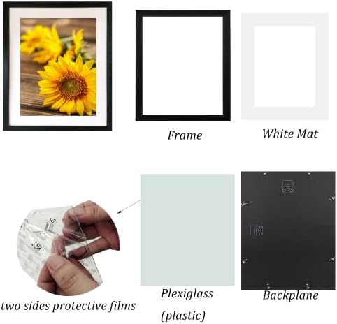 EVQUIT 14X17 Wallидна рамка за слики со 11x14 MAT, црна галерија фото рамка за хоризонтален или вертикален дисплеј