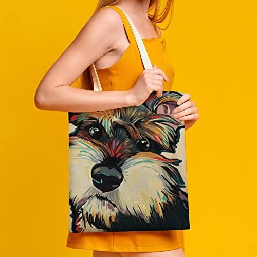 Wengbeauty Canvas Tote торба симпатична милениче куче слика1 рамо торба за еднократно намирници за купување кеси за плажа за ручек за ручек