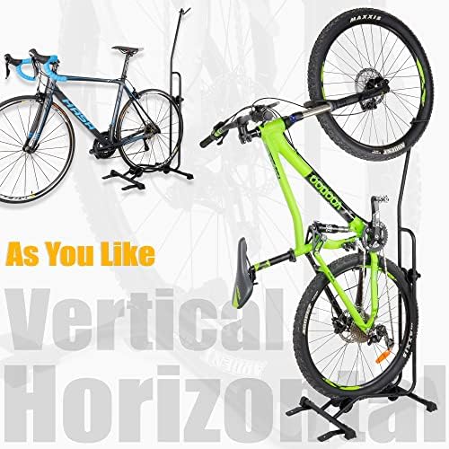 Вертикален и хоризонтален прилагодлив вертикален и хоризонтален велосипед за велосипеди со велосипеди со велосипед - безбеден и безбеден и безбеден за складирање