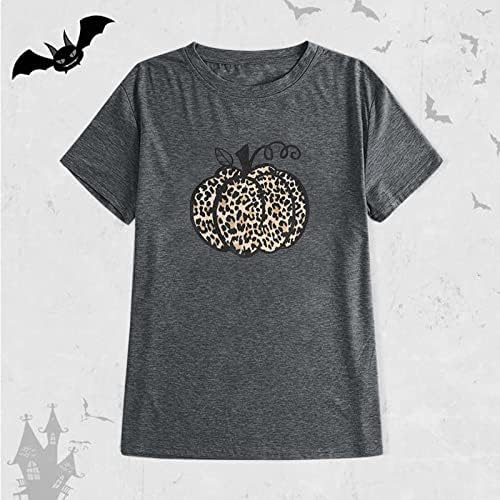 Женски есен маици смешни кратки ракави за Ноќта на вештерките графички маички врвови се потсмеваат со женски плетени жени
