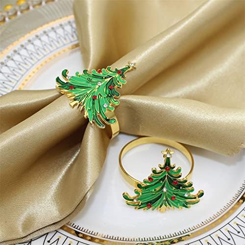 Yfqhdd 6/12/24pcs Божиќна салфетка прстени за новогодишни салфетки прстени за држачи за венчални празнични вечери за забави