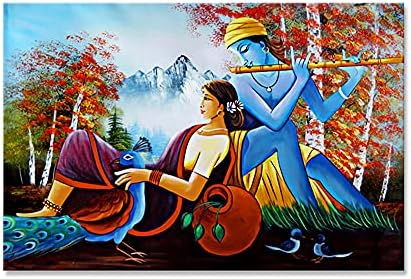 999STORE Multicolor Radha Krishna Canvas сликарство ULP36540403
